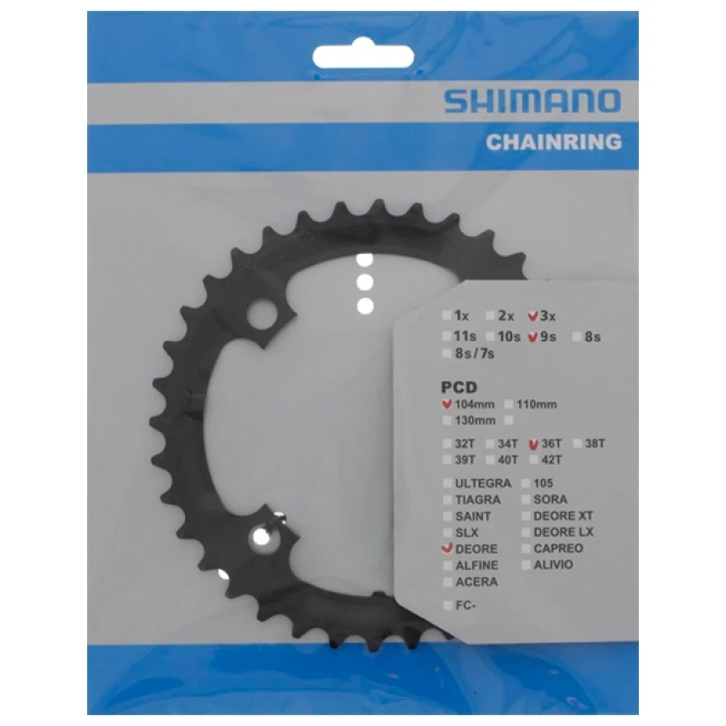 Shimano Krankdrev 36T FC-M590 Svart, 104mm